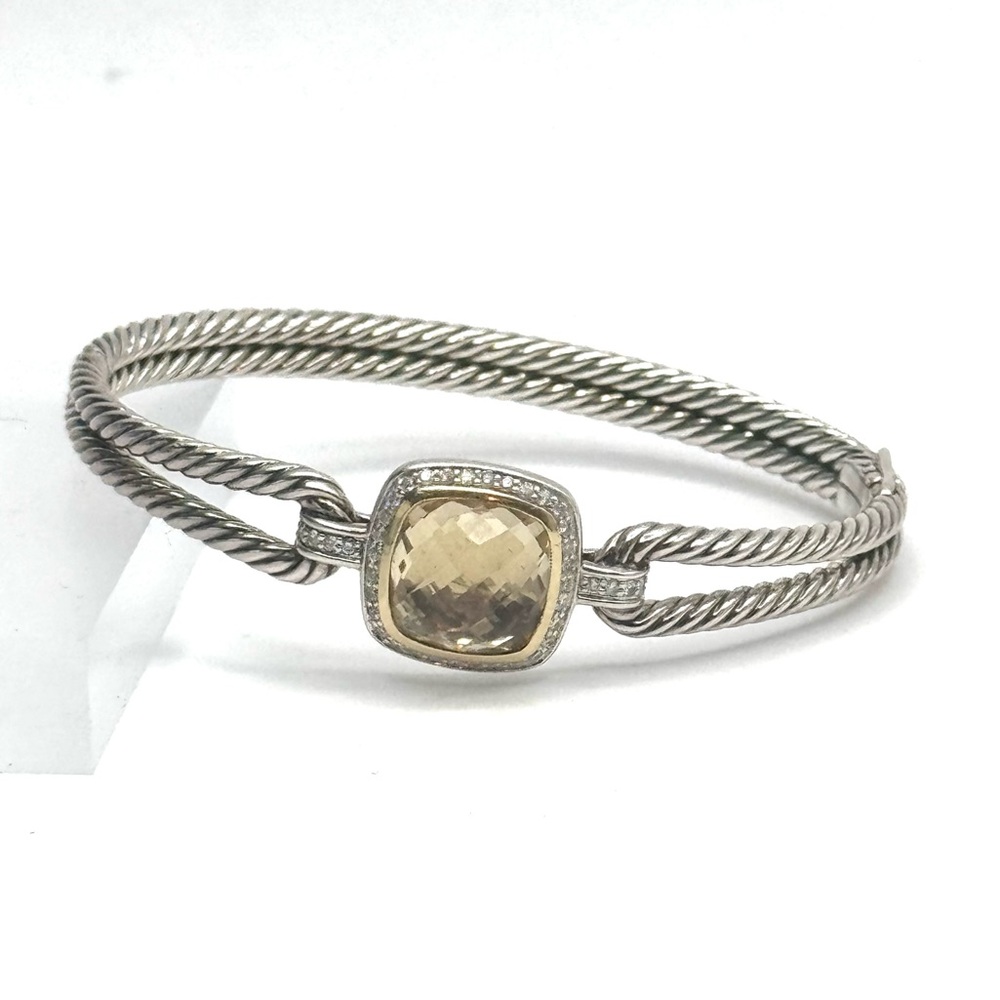 David yurman Albion 11mm Champagne Citrine Diamond Bracelet With 18k Gold